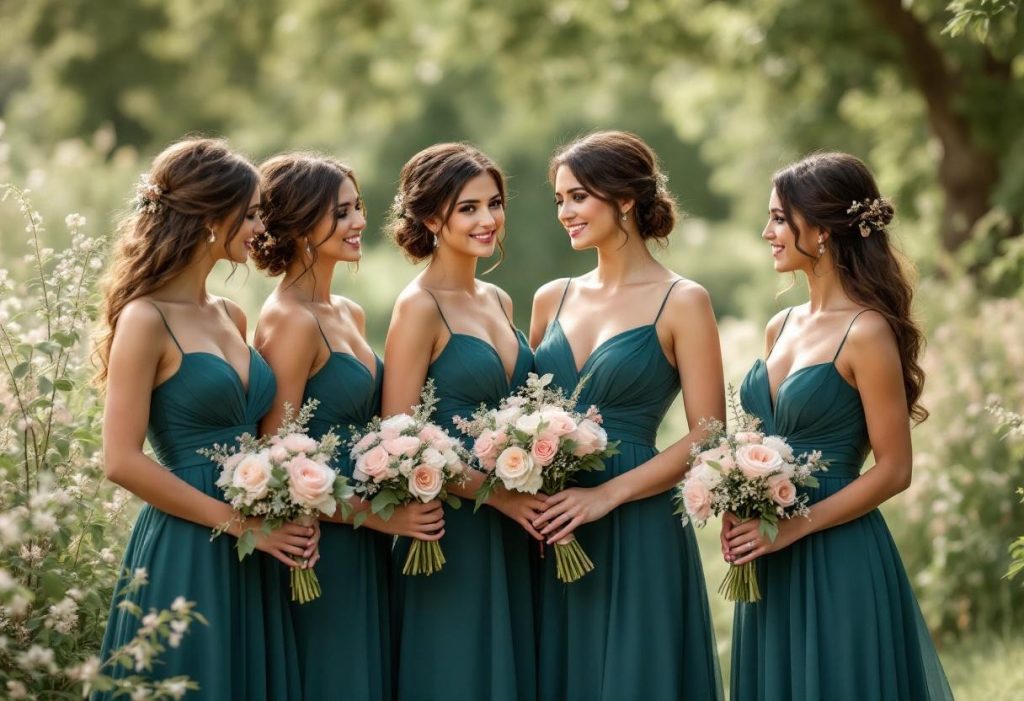 Au-delà des frontières : les robes de demoiselles d’honneur bleu canard qui voyagent avec vous