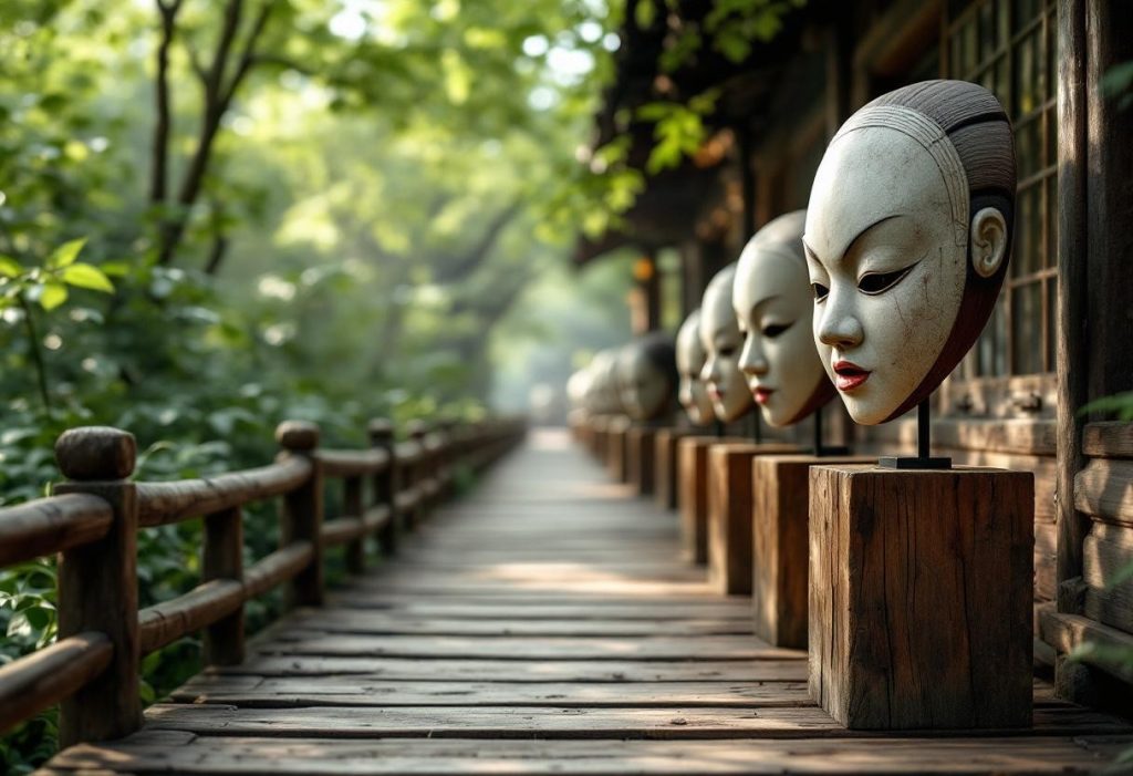 Sur la route des masques noh : un voyage poétique au Japon ancien