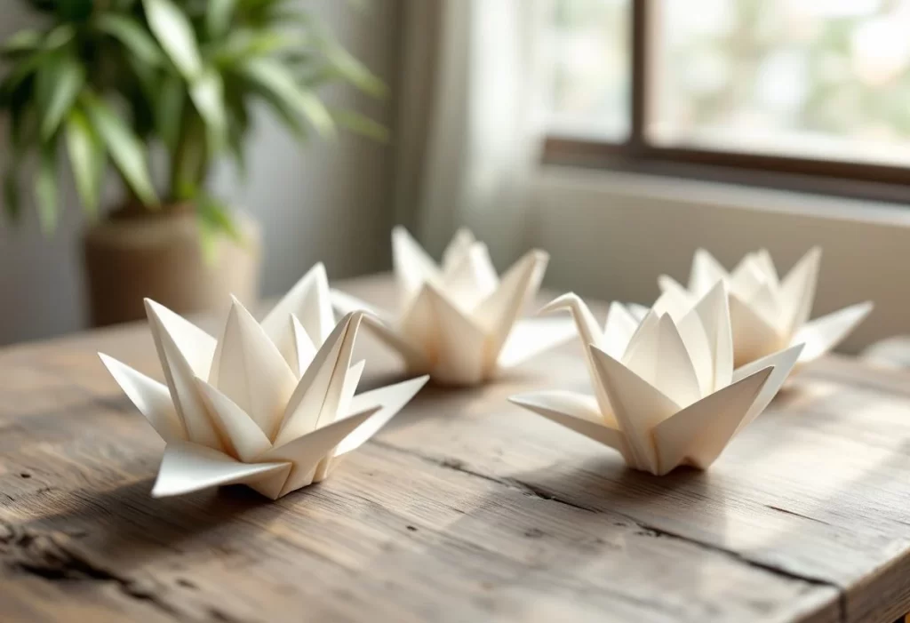 Évasion minimaliste : intégrer l’art de l’origami dans une décoration inspirée des voyages asiatiques