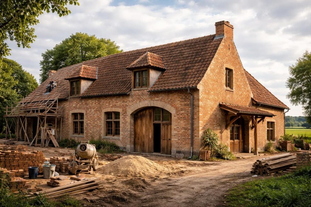Rénover une ferme dans le Nord avec des briques flamandes et des matériaux du patrimoine régional